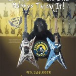 Full-page ad in Guitar Player magazine. Client supplied amateur pics of their display walls (which I stitched and perspective-corrected) and the monkey, which had to be separated from its original background.