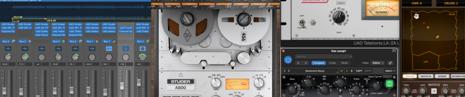 screenshot of Logic Pro and UA plug-ins